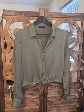 Tally Weijl Hemdbluse Gr. M olivgrün Kordelzug Bund✨️