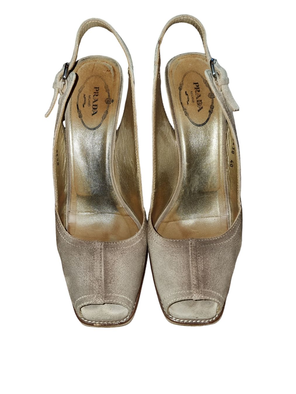 Prada Scarpe da donna: Prada Sandaletten Gr. 40, beige, Wildleder – Usato da Hildisrieden venduto da Beka23 2