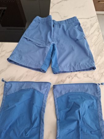 Pantalon Trollkids 164 garçon transformable en short bleu 