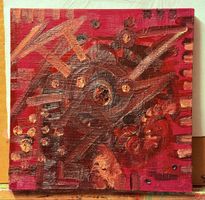 50x50cm abstraktes Ölgemälde für Kunstliebhaber /M. Müller