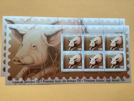 6x 1.30 Briefmarken postfrisch Tierschutz Schwein 2004