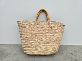 Korb: Shopper oval sand/gelb-ANGEBOT