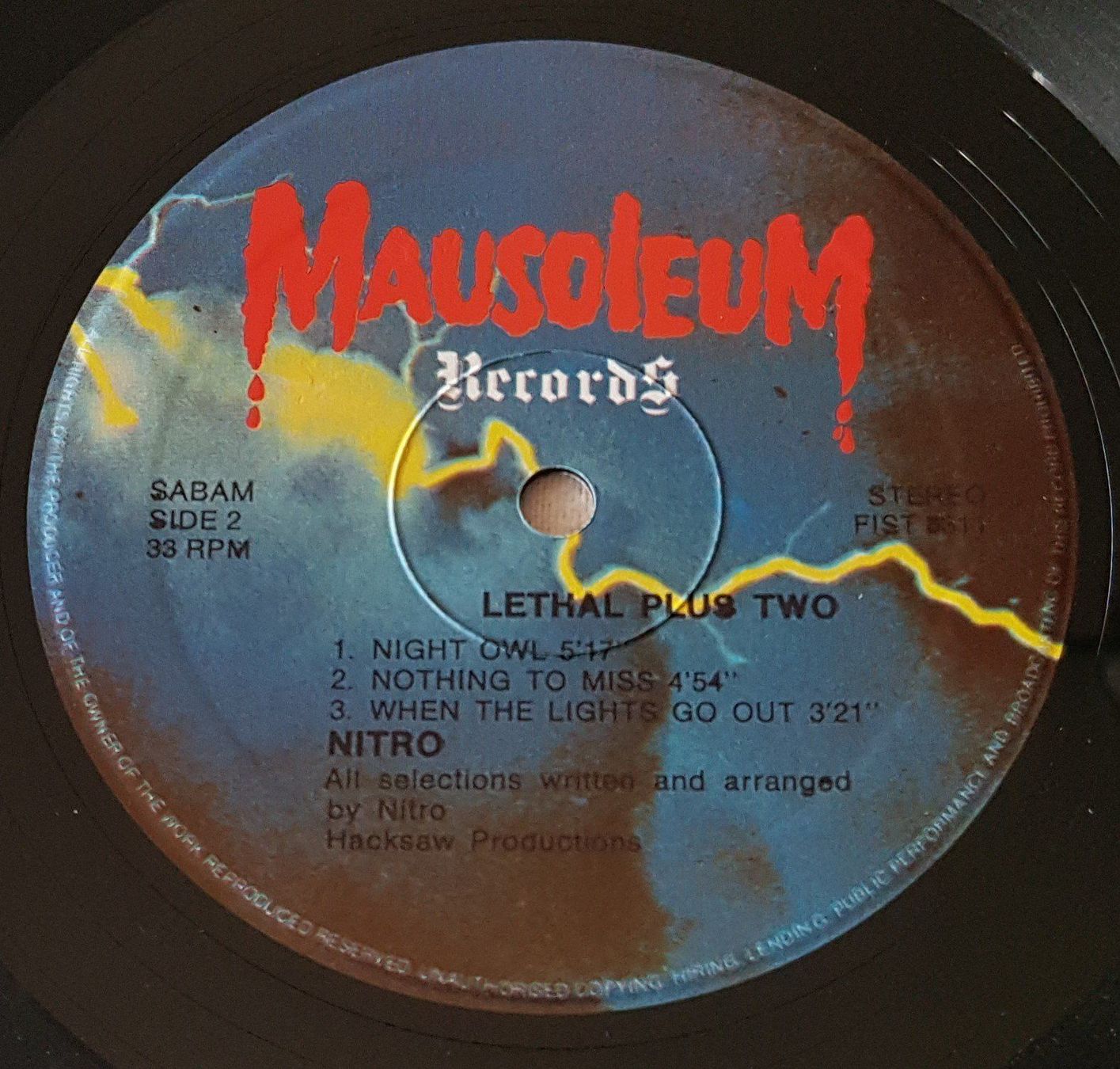 Vinyles: Nitro – Lethal + II - LP - 1984 - First Press - Mausoleum – D'occasion à Uster par Zardodel 5