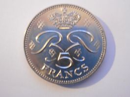 1982    5 Francs Monaco  unz