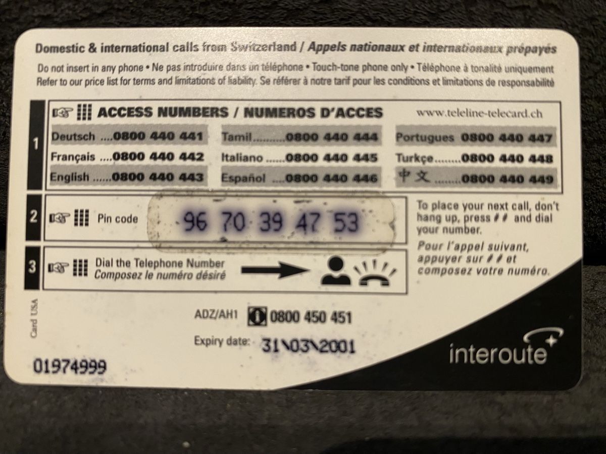 Telefon- & Taxkarten: Teleline – Gebraucht aus Lausanne von babacard10 1