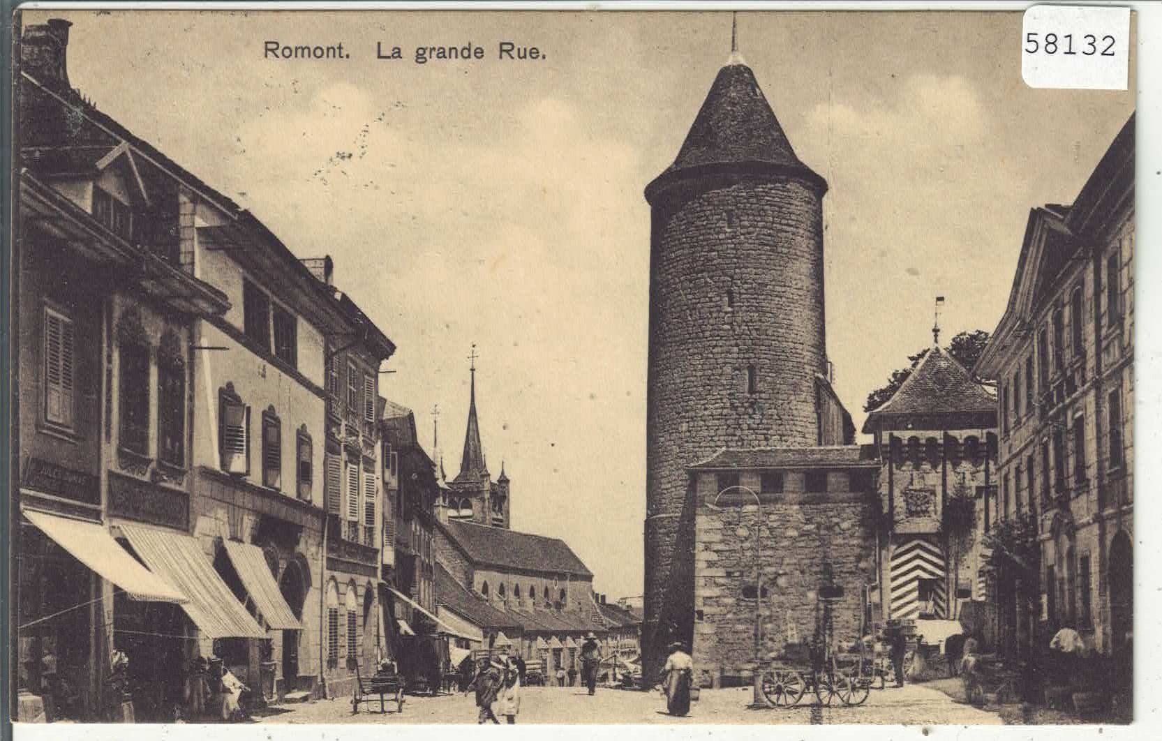 Cartoline postali: Romont - La grande Rue - animee – Usato da Ettingen venduto da Kartenplanet