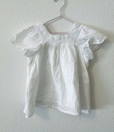 Blouse blanche Zara filles taille 4-5 ans état d'occasion