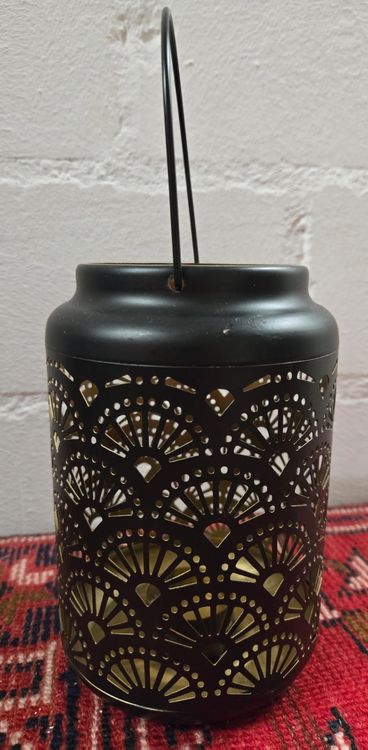 Lanternes: Windlicht Laterne schwarz gold Metall Vintage Look Deko – D'occasion à Rheinsulz par Dred 1