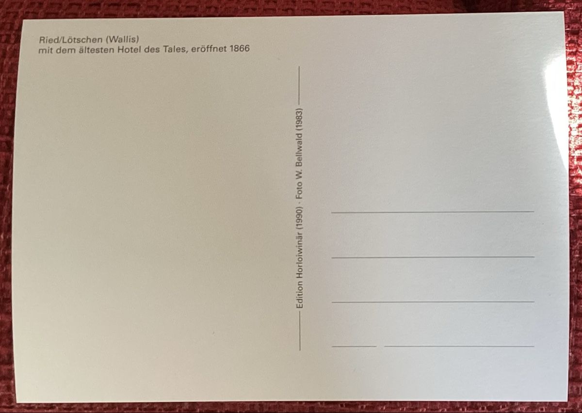 Cartoline postali: Ried, Lötschental – Usato da Reinach BL venduto da Linda013 1