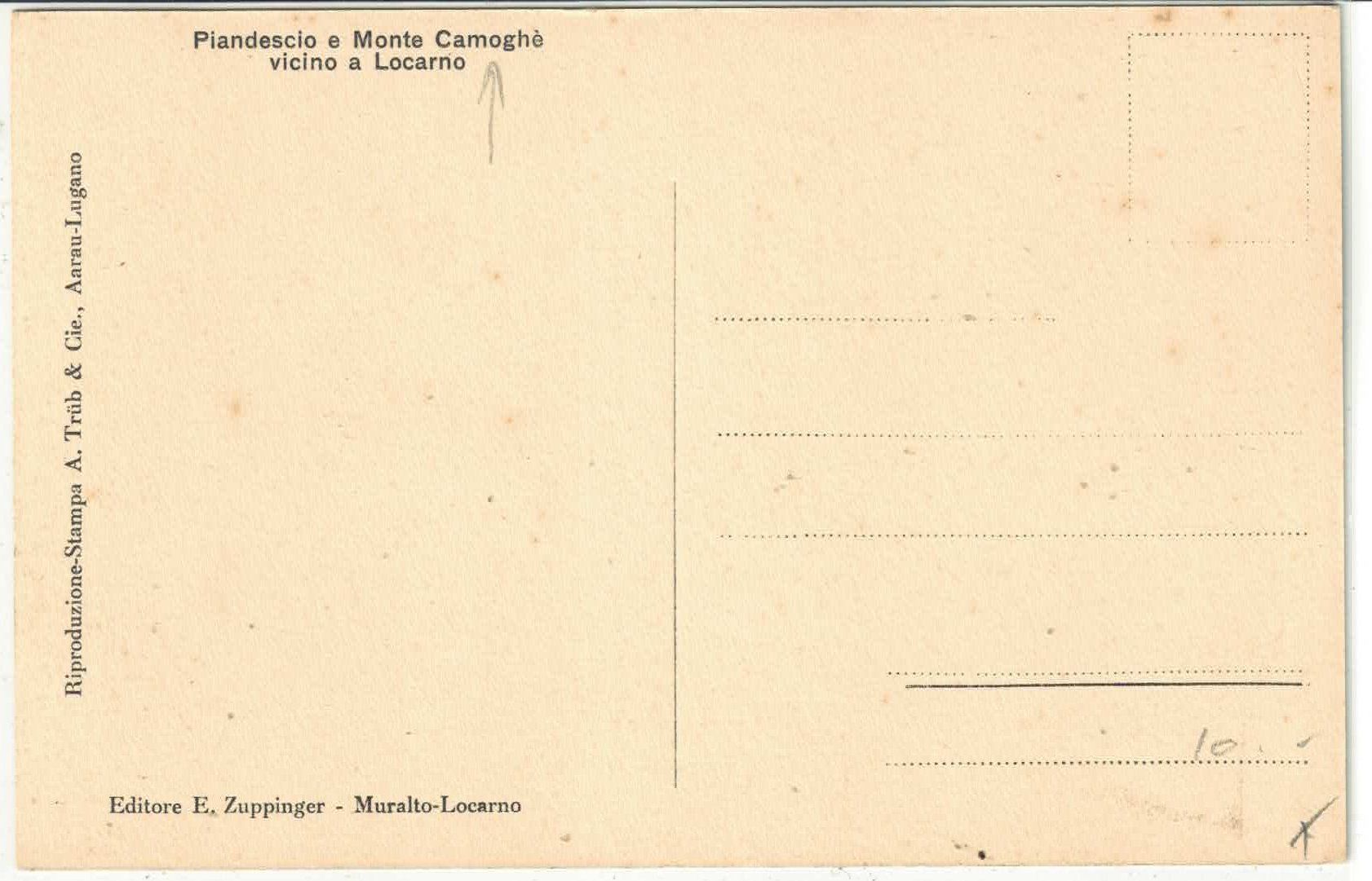 Ansichtskarten: Piandescio e Monte Camoghe - E. Zuppinger – Gebraucht aus Ettingen von Kartenplanet 1