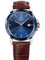 🇨🇭 Herrenuhr Jowissa® Swissmade Leder Blau Braun 5 Bar NEU