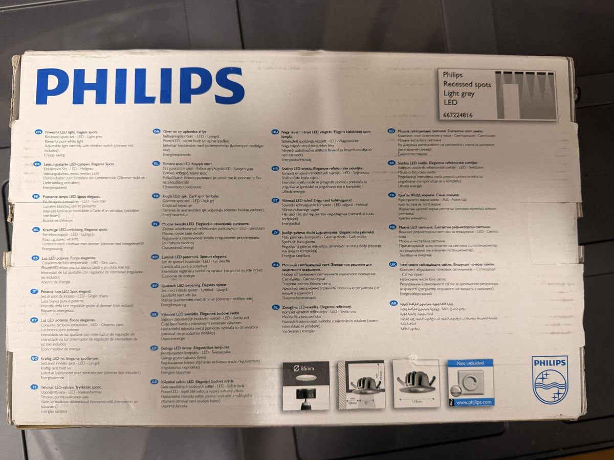 Philips Lampadari & plafoniere: Philips LED Einbaustrahler Ledino Set 14 Stk. – Nuovo (secondo la descrizione) da Zürich venduto da SwissBiker24 7