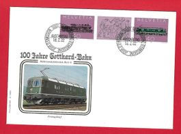 100 Jahre  Gotthard-Bahn 1982, Ersttagsbrief, Lok Re 6/6