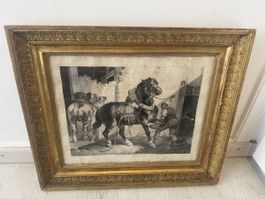 Lithographie  Théodore Géricault - Le Cheval du plâtrier
