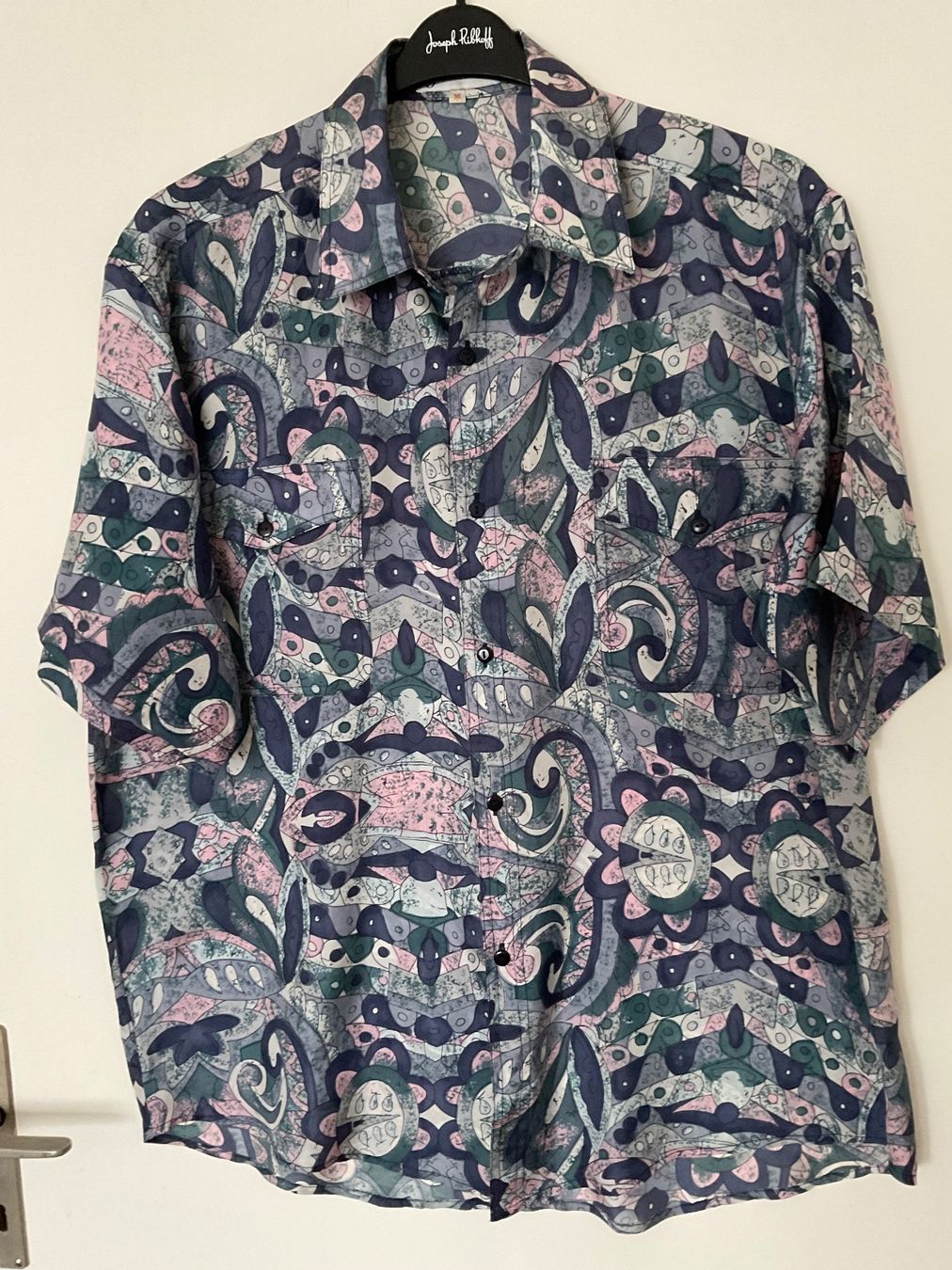 Camicie: Silkbeauty 100% Seiden Hemd Gr M Blautöne – Usato da Urdorf venduto da alda02