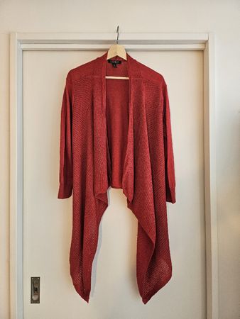 Ralph Lauren Open Cardigan in Red, 58% Lin