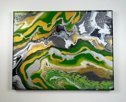 Acryl-Flüssigkeitsmalerei, rechteckig