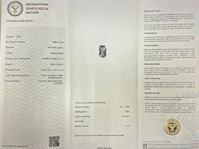 Pietre preziose: helles Orange-Rosa Morganit - 4.80 ct – Usato da Birsfelden venduto da edw_2mjn 3