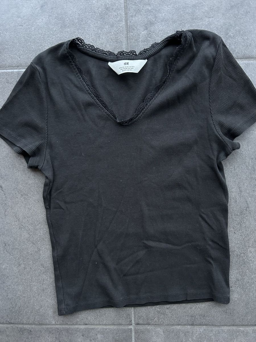 H&M Camicette, T-shirt & Top: H&M Ripp Shirt, schwarz, Grösse 170 – Usato da Wohlen b. Bern venduto da Beppe99