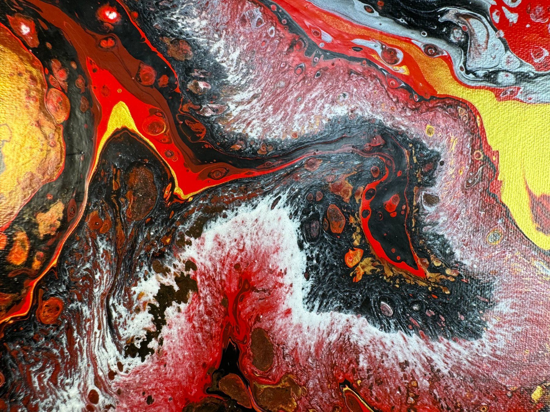 Gemälde: Acryl-Flüssigmalerei, quadratisch – Gebraucht aus Schlieren von MayaSheng1983 1