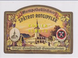 Etikette - Gumpoldskirchner Spätrot-Rotgipfler /bd