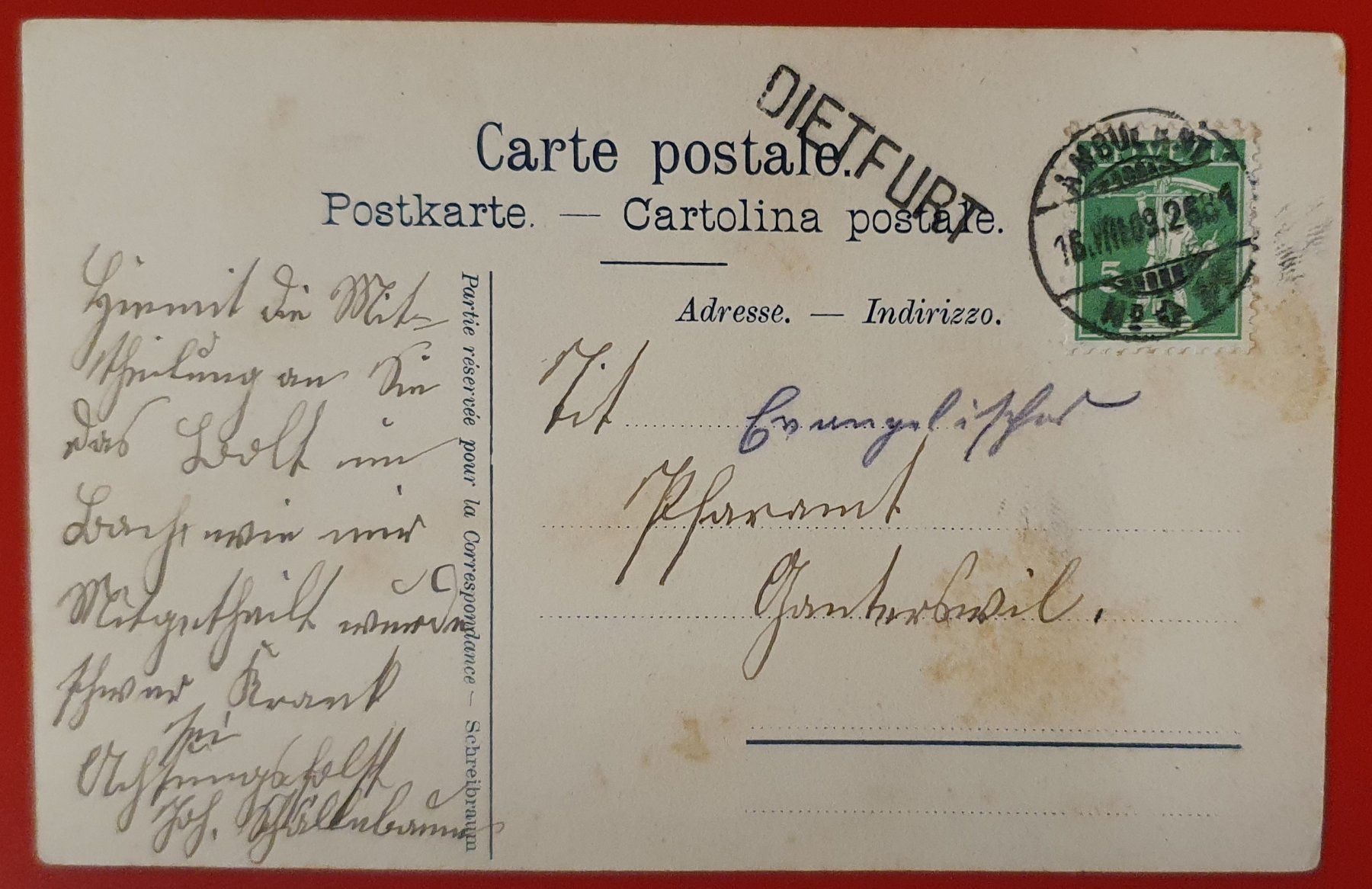 Cartoline postali: Reiden 1909 - Möbelfabrik und Versandhaus – Usato da Kreuzlingen venduto da Rschweiz1 1