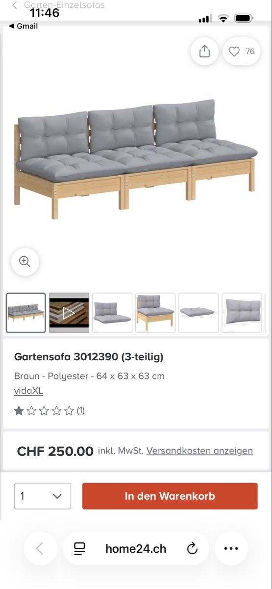 Divani: Gartensofa – Nuovo e nell'imballaggio originale da Pfäffikon SZ venduto da str_s55r