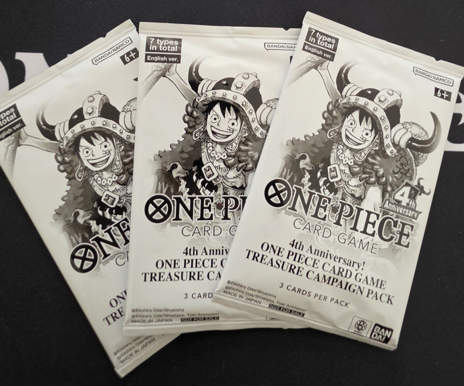 Bandai Sammelbilder & Trading cards: 3X TREASURE CAMPAIGN PACK 4TH ANNIVERSARY – Neu (gemäss Beschreibung) aus Melano von emm_m2jq