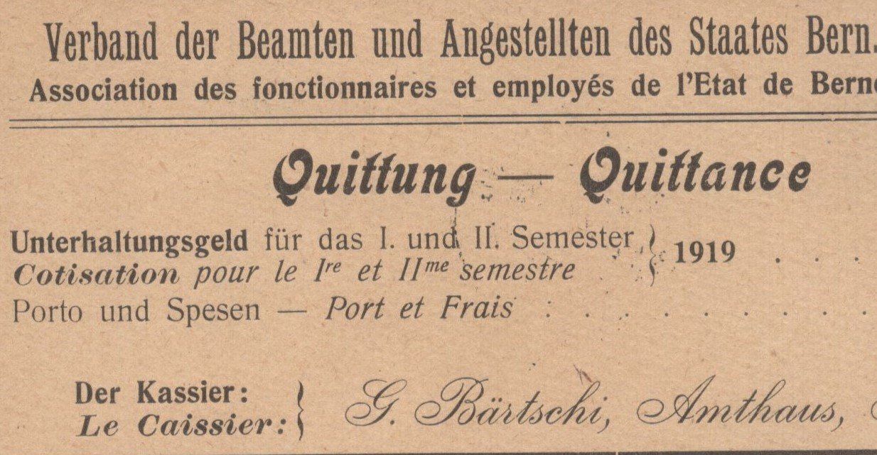 Tutti i francobolli: BERN, 20.VI.19  Quittung – Usato da Aarau venduto da kufi44 1