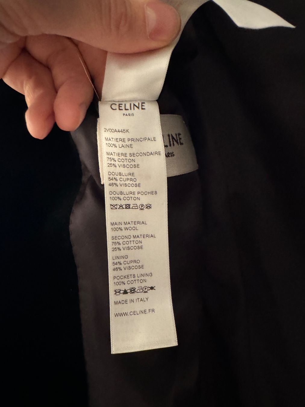 Celine Giacche: Celine Blazer schwarz Wolle mit Samtkragen x Hedi Slimane – Usato da Zürich venduto da dodichnobligmailcom 8