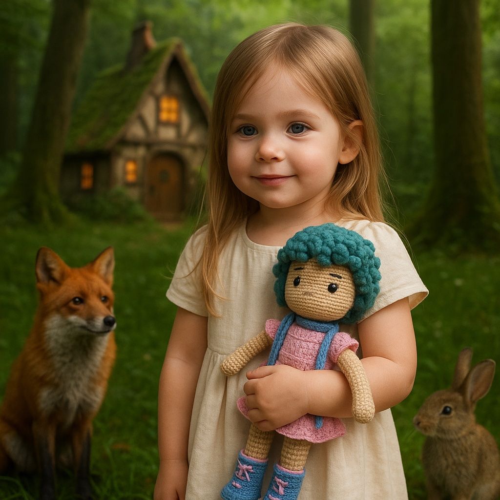Bambole: Handmade crocheted doll with blue hair. – Nuovo (secondo la descrizione) da Oftringen venduto da Eylem79