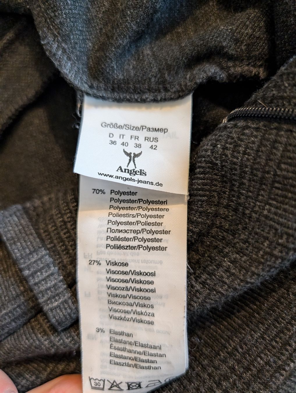 Angels Pantaloni: Angels Stoffhose Grösse 36 Dunkelgrau – Usato da Bern venduto da Zorro333 2