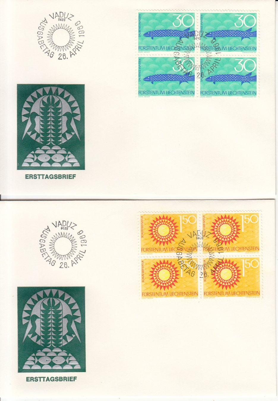Tutti i francobolli: LBK 395 - 398 im 4er-Block FDC – Usato da Bürglen TG venduto da StampGraf 2