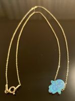 14 KT Gold Halskette mit Hamsa Hand Anhänger