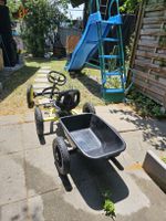 BERG Gokart  - Buddy Cross gelb mit Soundbox und Anhänger.