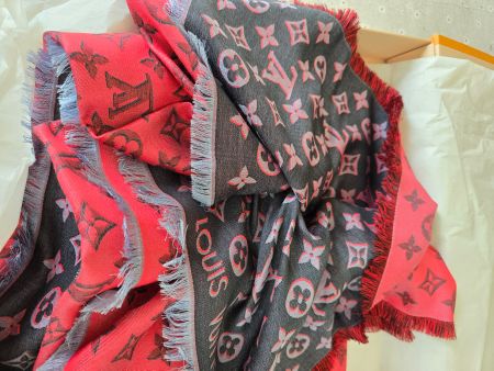 Louis Vuitton Foulard Shine Blau Rot