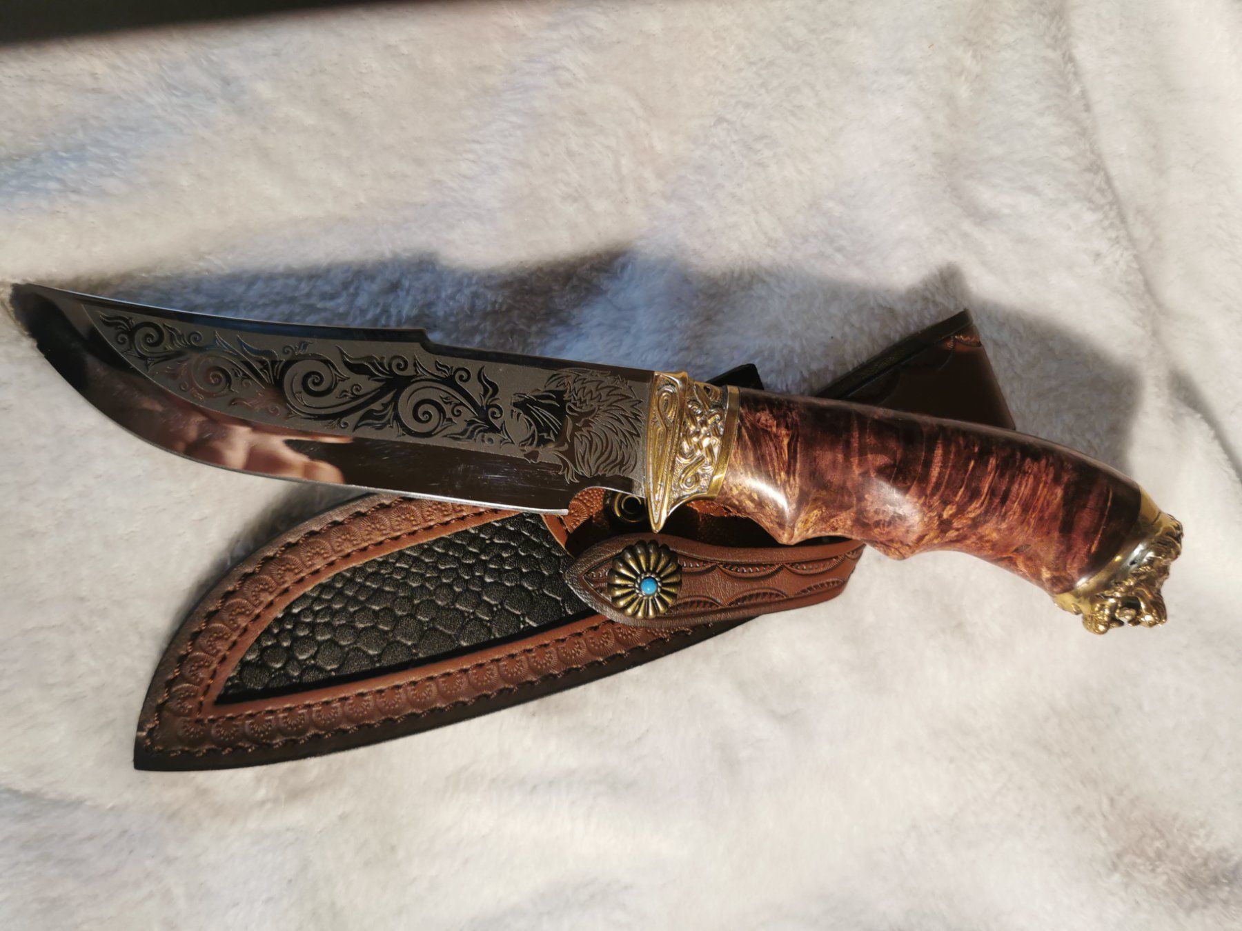 Accessori: Jagdmesser mit Löwenkopf +Lederscheide – Nuovo (secondo la descrizione) da Mellingen venduto da fra_g7y8 4