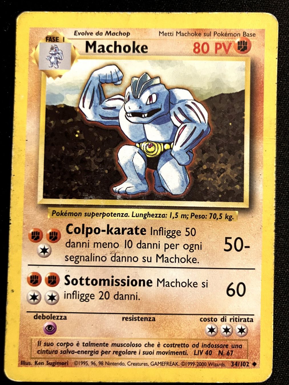 Pokémon Carte collezionabili: Pokemon Machoke - Base set 34/102 - Italiano – Usato da Bern venduto da Big_GS