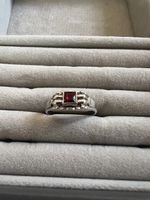 Silber Ring 835 mit rotem Stein