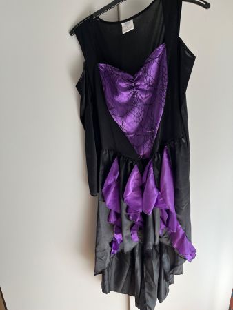 Halloween Kostüm Kleid XL lila schwarz Hexe gebraucht