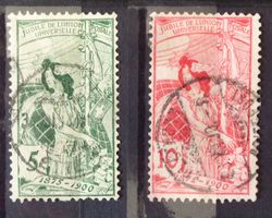 1900: Centenaire de l'UPU, planche C, 5 + 10 c, O