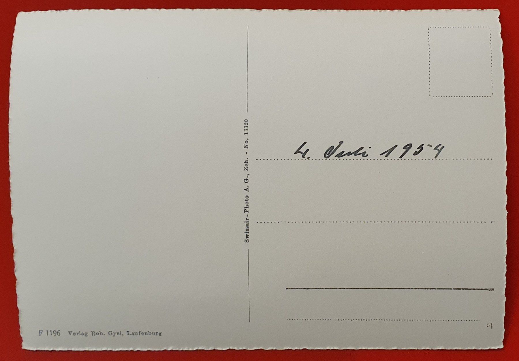 Ansichtskarten: Laufenburg 1954 - Flugaufnahme – Gebraucht aus Kreuzlingen von Rschweiz1 1