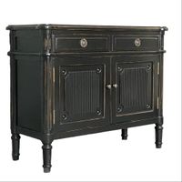 Klassisches Massivholz-Sideboard in Schwarz mit edlenDetails