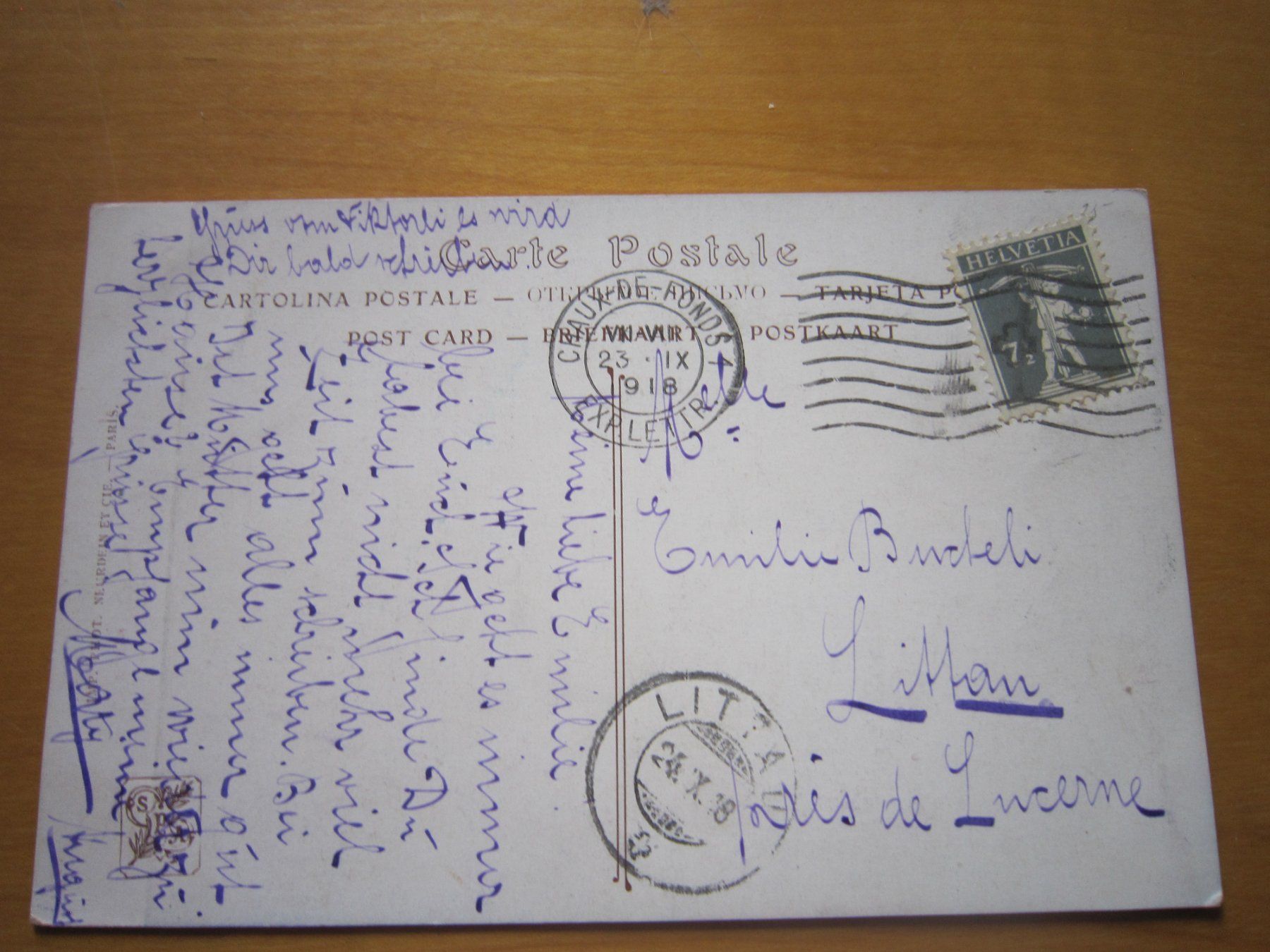 Cartes postales: No 8 Postkarte Nuage 1918 – D'occasion à Gordola par Polentaefung 3