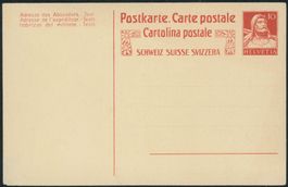 1914 - Ganzsache - Postkarte - Tellbrustbild