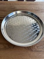 Edelstahl Tablett Serviertablett Vintage 40cm