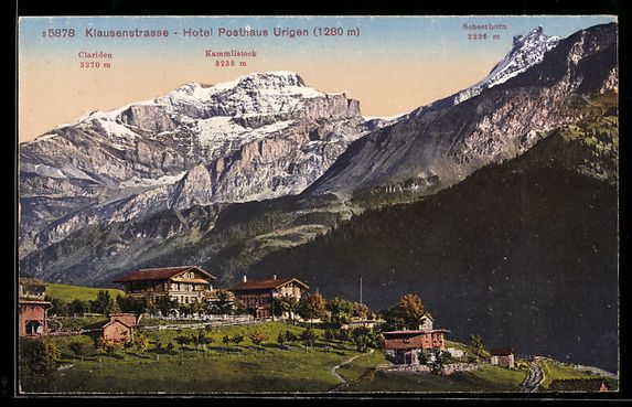Cartoline postali: Urigen, Klausenstrasse, Hotel Posthaus,  – Usato da Berlin venduto da bartko-reher