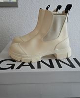 Ganni Stiefelette 37 creme farbig Gummi