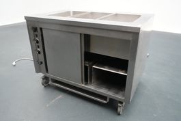 Chafing Dish Buffet Wärmer Edelstahl mit 3 Becken fahrbar