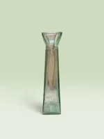 San Miguel Vase Glas quadratisch grün Massive Pyramiden-Vase